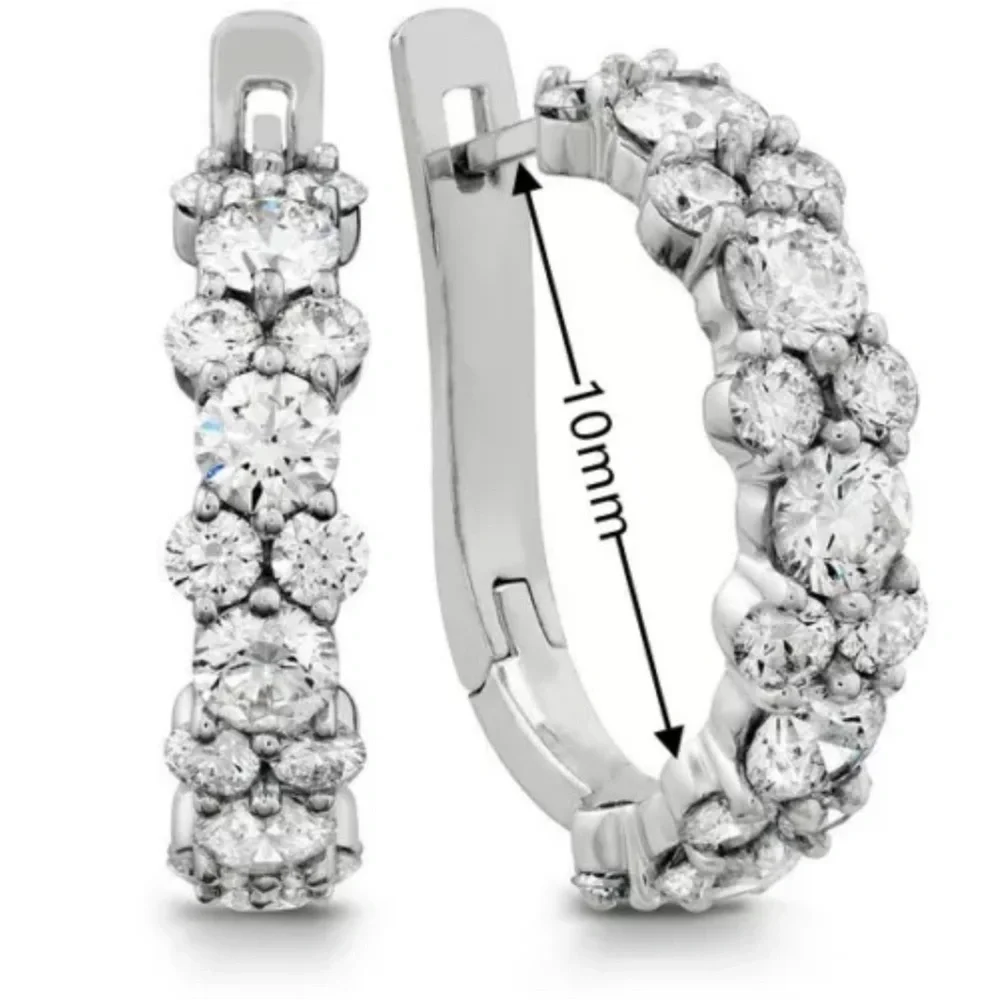🌸Gorgeous Cz Diamond Cluster C Hoop half hoop earring hoops.